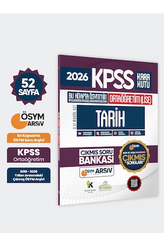 2026 Fullortaöğretim Kpss Tarih Kara Kutu ÖSYM Çıkmış Soru Bankası Son 15 Yıl (Sadece Ortaöğretim)