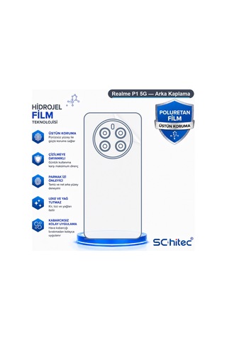 Schitec Realme P1 5g Uyumlu Arka Yüzey Hidrojel Koruyucu Film 78475659