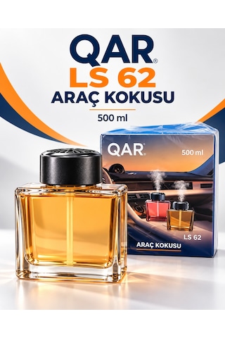 Qar Ls 62 Araç Kokusu 500 Ml Şık Cam Şişe Kalıcı Oto Parfümü Araç İçi Oda Ofis Kullanımına Uygun Izgaralı Kapak
