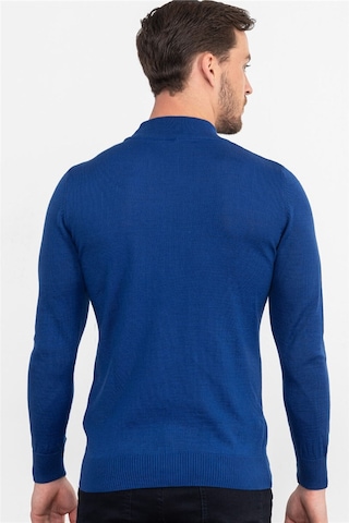 Tudors Slim Fit Dar Kesim Yarım Balıkçı Yaka Düz Erkek Kazak-19757 Saks