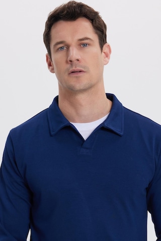 Tudors Erkek Relax Fit Rahat Kesim Polo V Yaka Açık Lacivert Sweatshirt-41925 Açık Lacivert