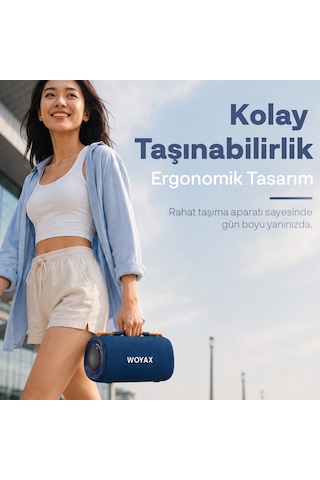 Woyax Taşınabilir Bluetooth Hoparlör, 30w Kablosuz Oval Speaker, Ses Bombası Usb, Tws, 30w Güçlü Ses Bass Büyük Küçük Boy