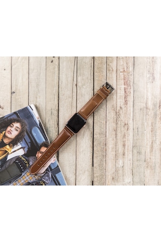 Plm Apple Watch Uyumlu Deri Kordon 42-44-45mm Nm4-as2 Taba Diğer