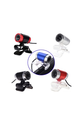 Padalink Dizüstü/masaüstü Usb 2.0 Web Kamerası - 300.000 Piksel, Gürültü Engelleyici Mikrofon, 360 Dönebilen, Otomatik Beyaz Dengesi/siyah Beyaz Düzeltme, Siyah-kırmızı