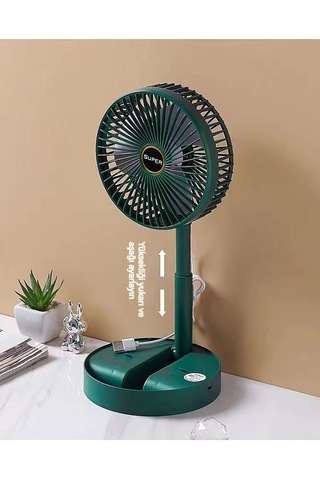 Eternal Luck Sessiz Teleskopik Katlanır Küçük Fan Beyaz