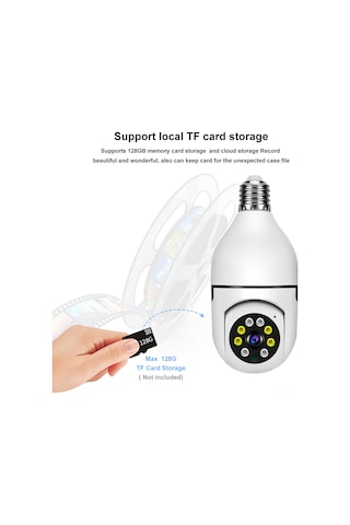 Teltree Q11 Wifi Panoramik Kamera: 360 Tam Görünüm, 1080p Hd, İki Yönlü Ses, Otomatik Takip, Gece Görüşü, E27 Lamba Tabanı Tekli Paket