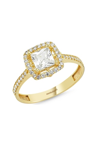 Baget Sarı Altın Tektaş Yüzük 0.80 Karat 399604245