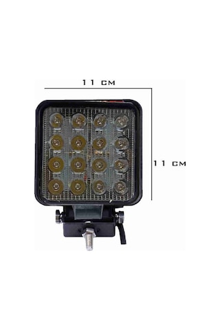 Off Road Sis Farı Sis Lambası 16 Led Kare 2'li Paket Siyah