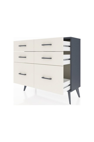 Arges Şifonyer 6 Çekmeceli 88x30x80 Antrasit-antrasit/aytaşı Antrasit/aytaşı