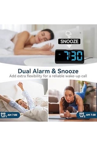 Saat Led Çocuk Alarm Saati 7 Renk Değiştiren Gece Işıklı Küp Dijital Saat Zaman Tarih Sıcaklık Uyku Fonksiyonu Genel