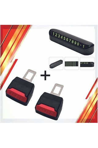 Araç Içi Kemer Yükseltici Toka 2 Adet Araç Içi Numaratör 1 Adet