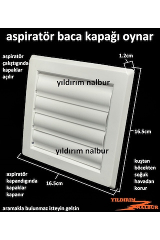 Aspiratör Baca Kapağı Oynar Kapak Aspratör Baca Kapağı