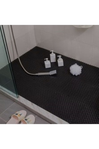 Pvc Kare Paspas 120 X 50 Cm Siyah Banyo Kaymaz Yer Zemin Matı Çok Renkli