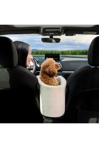Homyl Pet Araba Yükseltici Koltuk Taşıyıcı Option1-oval-bej