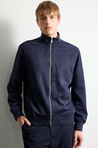 Defacto Ultra Yumuşak Slim Fit Dik Yaka Astarlı Fermuarlı Cepli Süet Mevsimlik Mont D1524ax26aunv253 Lacivert-nv253