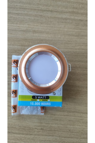 K2 Led Kls-922 5w Sıva Altı Gömme Led Spot - Bakır Çerçeve Beyaz Işık 6.7 Cm Delik / 9.8 Cm Dış Çap