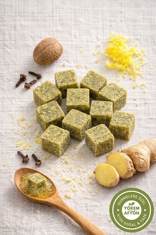 Yörem Afyon Nane & Limon Esintili Bitkisel Küp Atom Çayı, Glikozsuz Saf Pancar Şekerli Şifalı Bir Mola 150gr.