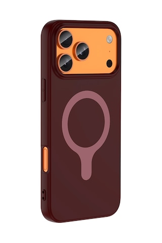 Apple iPhone Uyumlu 17 Pro Max Kılıf M-safe Şarj Özellikli Zore Aris Silikon Kapak - Mürdüm