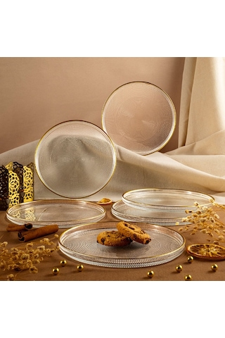Fecra Loren 6 Parça Servis Seti 21 Cm Gold Fileli