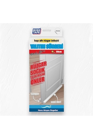 Boss Tape Kapı Altı Yalıtım Süngeri Suni Deri 80cm Beyaz