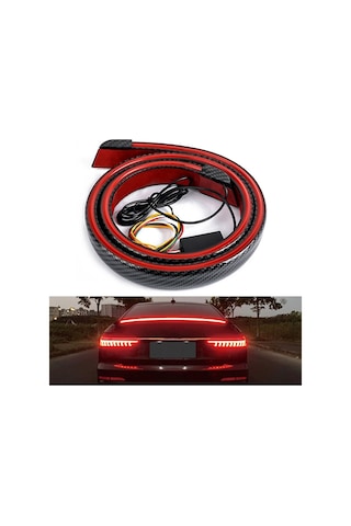 Cbtx Global Karbon Fiber Pvc Araba Arka Spoiler Bagaj Kapağı Led Işık Çubuğu Koşu Dönüş Sinyali Fren Arka Lambası Şeridi