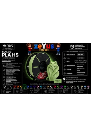 Generic Pla Hs Hyper Speed Filament Pastel Yeşil 1.75 Mm 1000 Gr
