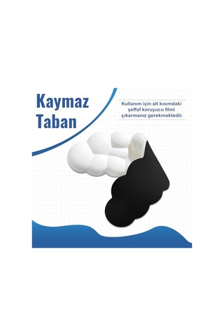 Klasse Cloud Klavye Bilek Desteği, Bulut Ergopad, Kaymaz Tabanlı, Nefes Alan Kumaş, Hassasiyet Önleyici Klavye Dest