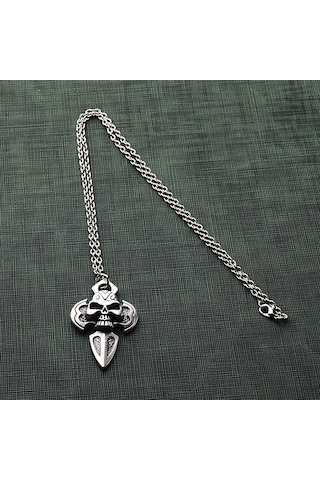 Skull Head Ok Ucu Kuru Kafalı Erkek Kolye Takı Aksesuar K24 T5