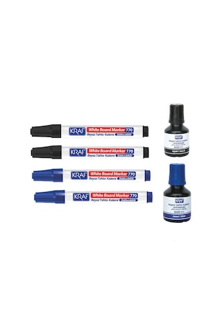 Kraf 770 Tahta Kalemi 2 Siyah. 2 Mavi + 1 Siyah + 1 Mavi Kraf 445