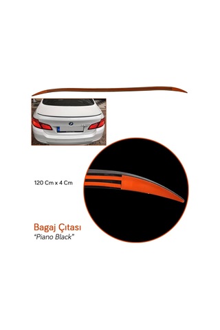 Carpi Bagaj Çıtası Ergonomik Parlak Siyah Bıyık 120 Cm X 4 Cm Br2790109