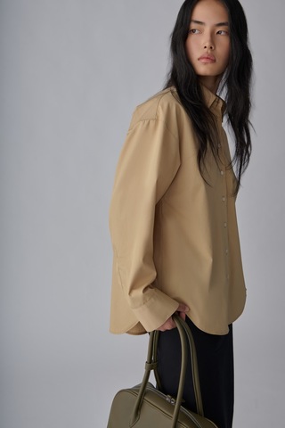 Suud Collection Camel Page Oversize Gömlek