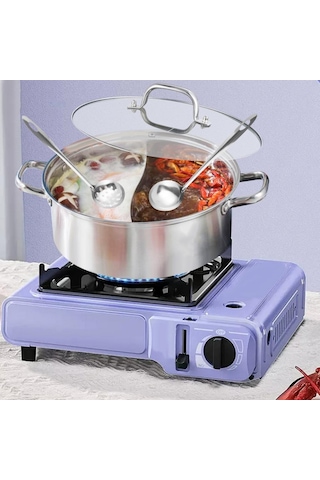 Suntek Shabu Shabu 2 Bölmeli Kapaklı Pişirici