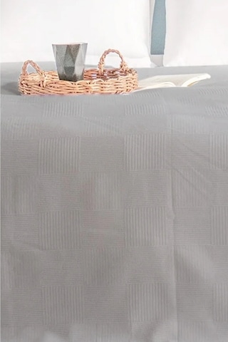 Çift Kişilik Gri Dama Desenli Pike. Damalı Otel Pikesi 200 X 230