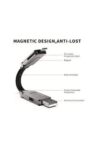 Honeybeeshop Turuncu 15 5 Cm 0 5 Ayak 6 1 İnç Süper Hızlı Şarj Usb Tip C Alüminyum Alaşımlı Veri Kablosu İphone Uyumlu Xiaomi Redrice One Plus İçin Uygun