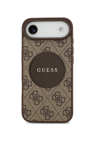Apple Uyumlu iPhone 17 Air Kılıf Guess Lisanslı M-safeli Yazı Logolu Circle Classic Kapak Kahverengi Kahverengi