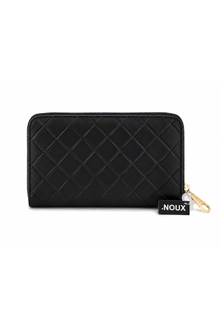 Noux Premium Örgü Desenli Fermuarlı Cüzdan Siyah