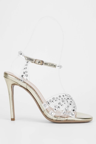 Tamer Tanca Kadın Hakiki Deri Sarı Topuklu Ayakkabı 654 115 Bn Ayk Sk23/24 Altın/gumus