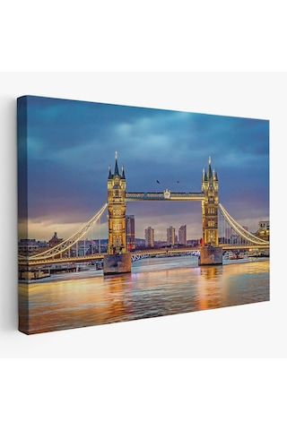 Es10 modagos067 Londra Köprüsü Gece Manzara Tablosu-6638 (50 x 70)