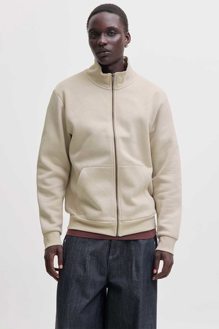 Jack & Jones Jjebradley Sweat Zıp Hn Noos Bej