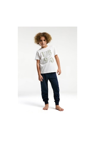 U.S. Polo Assn. Erkek Çocuk Beyaz Kısa Kol Pijama Takım Beyaz