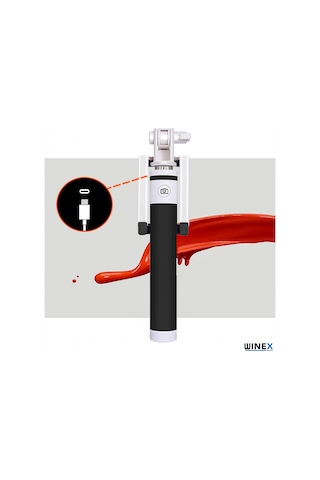 Winex SR342 Type-C Girişli Katlanabilir Selfie Stick Çubuğu