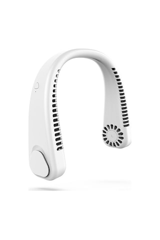 Padalink Usb Şarjlı Boyun Fanı - 360 Soğutma, Sessiz, Taşınabilir, Yaprakssız Tasarım, 1200mah Batarya, Beyaz
