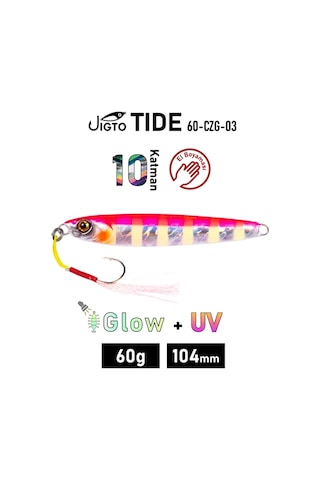 Jig, Zoka, Suni Yem, Glow Uv Metal Jig, 60gr 10cm Jıgto Tide 60