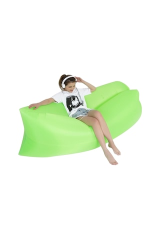 Açık Taşınabilir Tembel Su Şişme Kanepe Plaj Çim Hava Yatağı, 200 X 70cm Yeşil