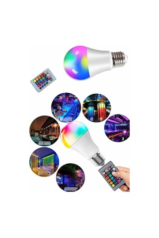 Ayarlanabilir Parlaklık Rgb Led Ampul Beyaz Lamba Ve Renkli Ampul Renkli