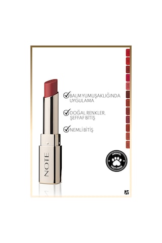 Note Cosmetique Iconic Sheer Lipstick Nemlendirici Parlak Ruj 210 Alluring - Kırmızı