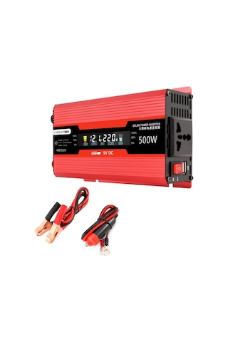Carmaer Evrensel 12v - 220v 500w Araba Lcd Ekran Invertör Ev Güç Dönüştürücü