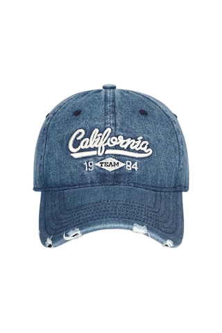 Tezzgelsin Kadın California Nakışlı Vintage Denim Şapka Eskitme Kot Baseball Kep Şapka Lacivert