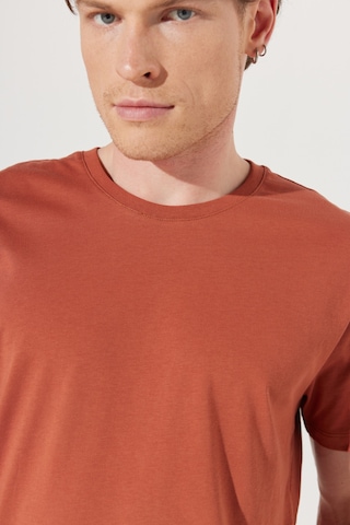 Ac&Co / Altınyıldız Classics Slim Fit Bisiklet Yaka Kısa Kol Pamuklu Erkek Tişört Açık Kahverengi