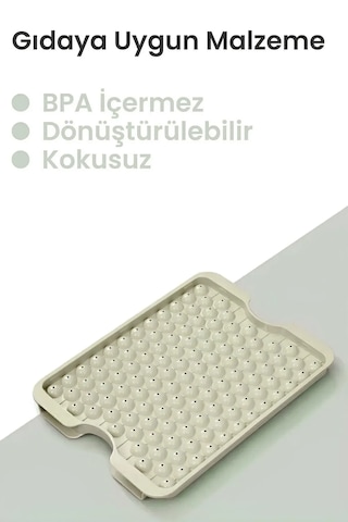 Valletta Pumo Vanilya 124 Bölmeli Kapaklı Küre Buz Kalıbı Vanilya